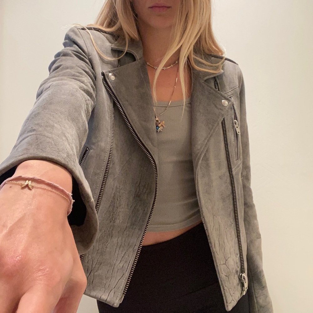 IRO Leather Jacket Grey